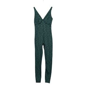 Outdoor Voices Women Green Heathered Full Length Bodysuit Jumpsuit XS